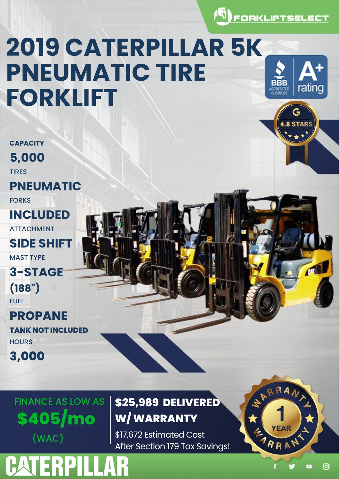 2019 Caterpillar 5K Pneumatic Tire ...