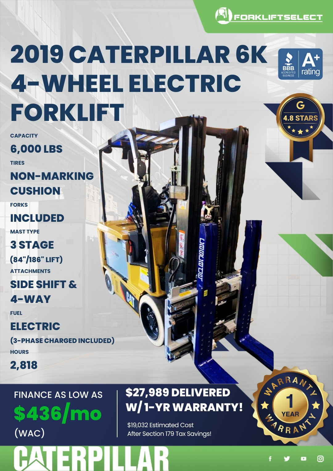 2019 Caterpillar 6K Non-Marking Cus...