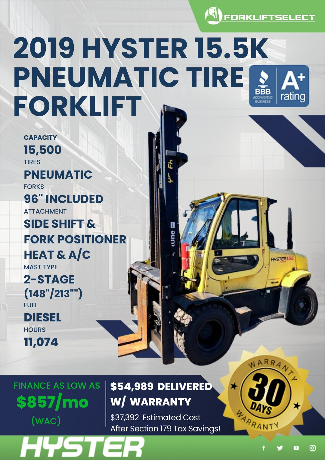 2019.0 Hyster 16K Pneumatic Tire Fo...