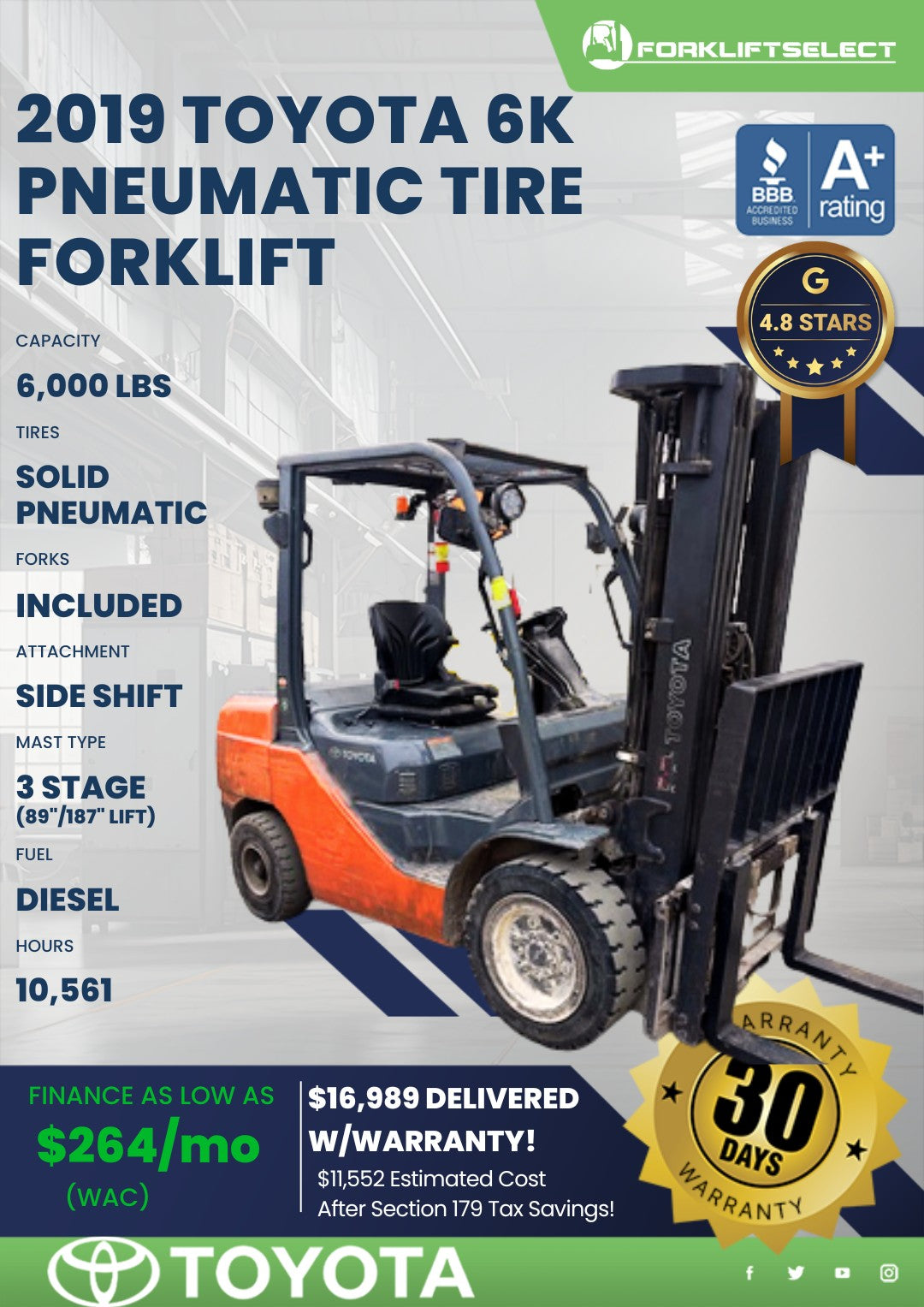2019.0 Toyota 6K Pneumatic Tire For...
