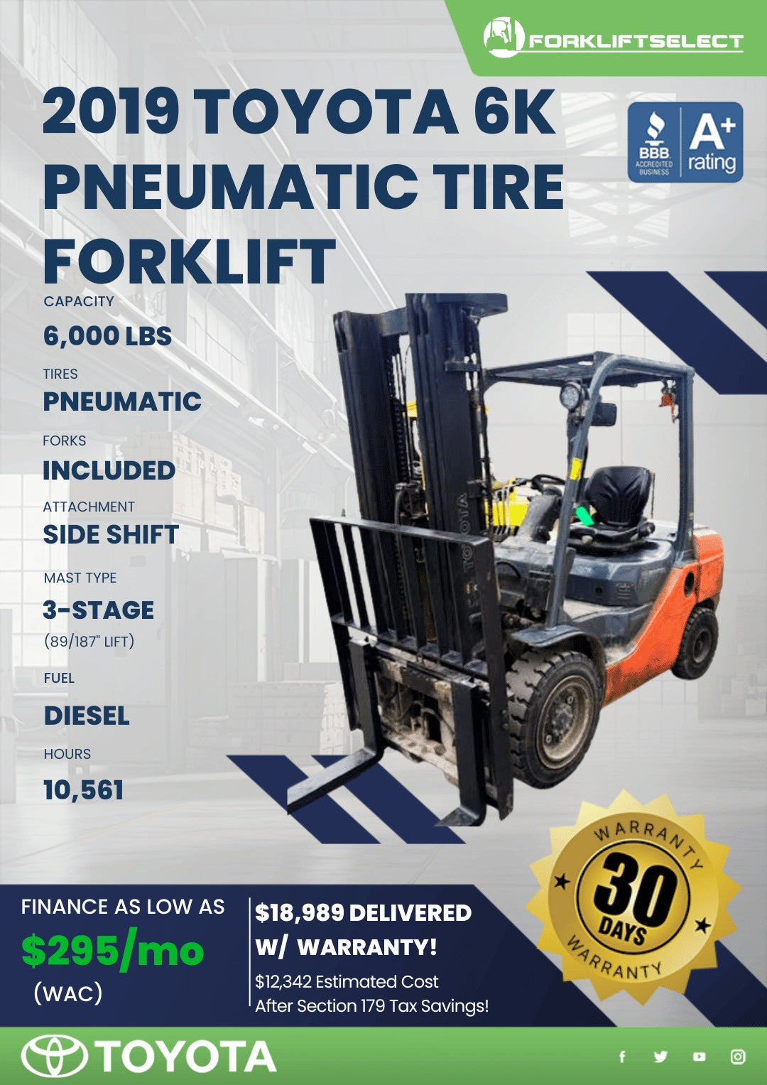 2019.0 Toyota 6K Pneumatic Tire For...