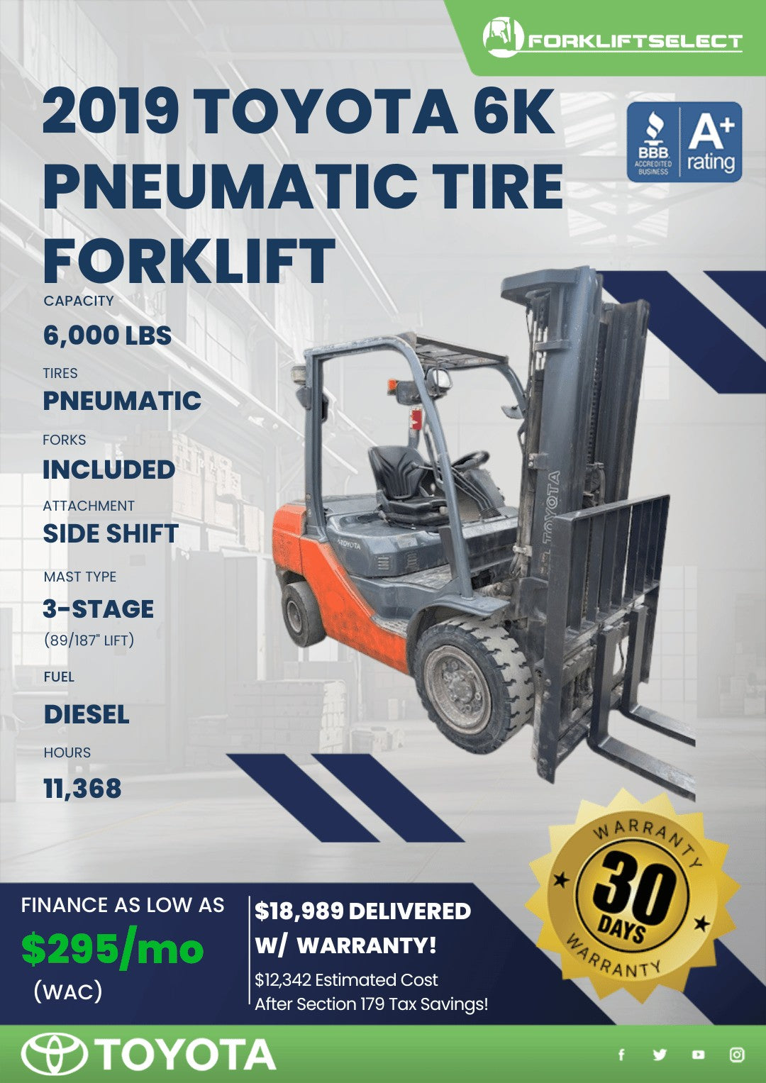 2019.0 Toyota 6K Pneumatic Tire For...