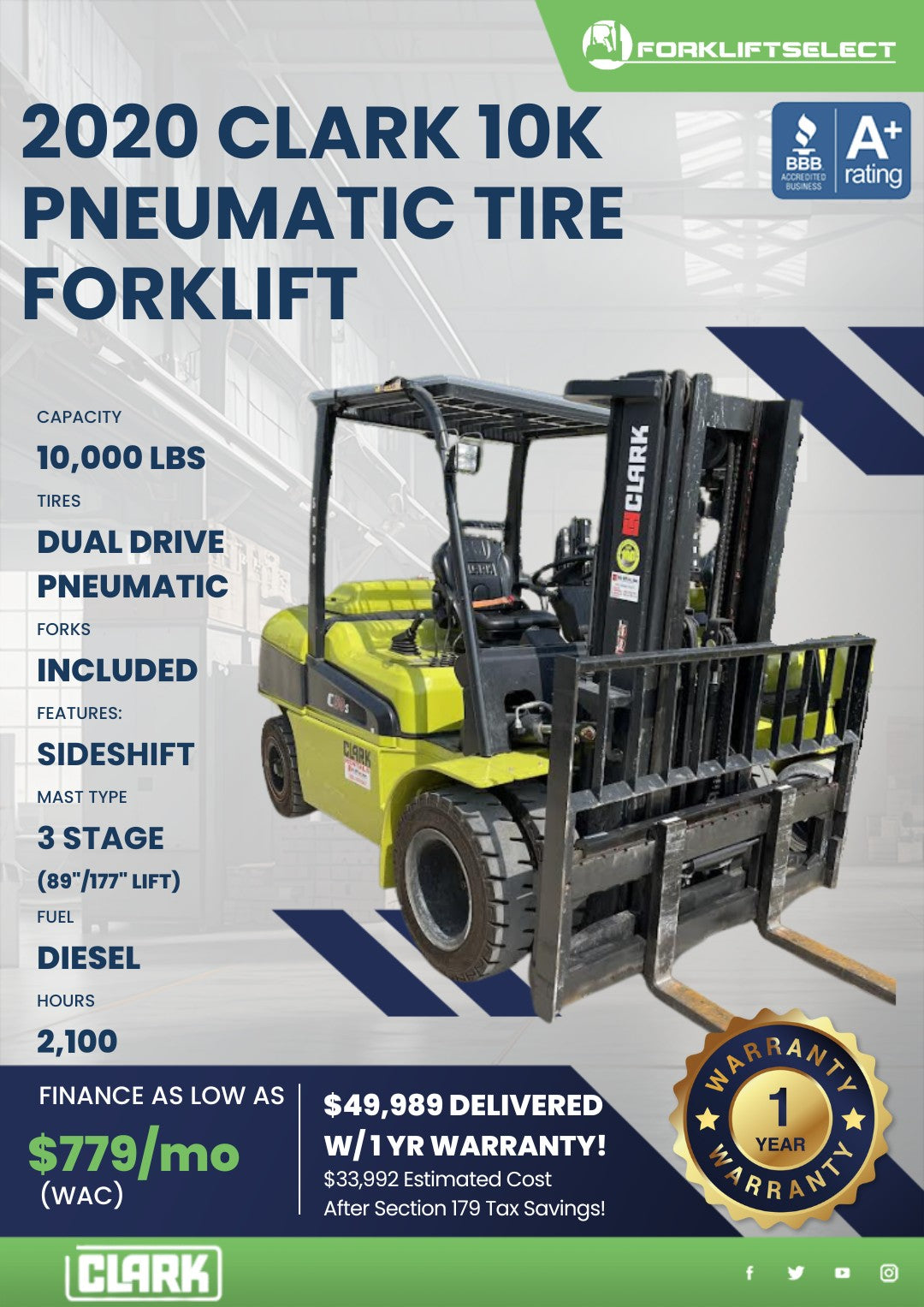 2020.0 Clark 10K Pneumatic Tire For...