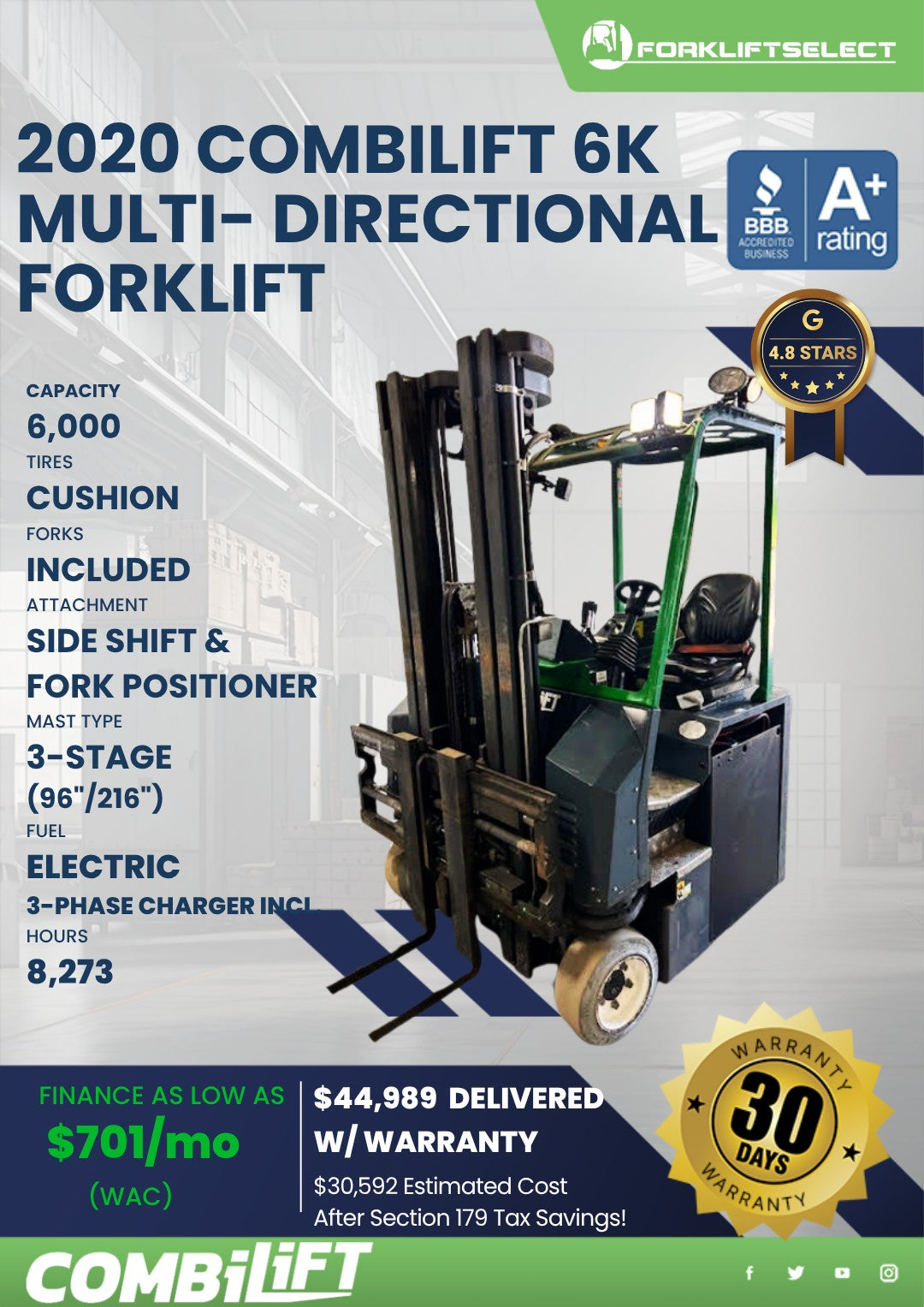 2020 Combilift 6K Cushion Tire Mult...