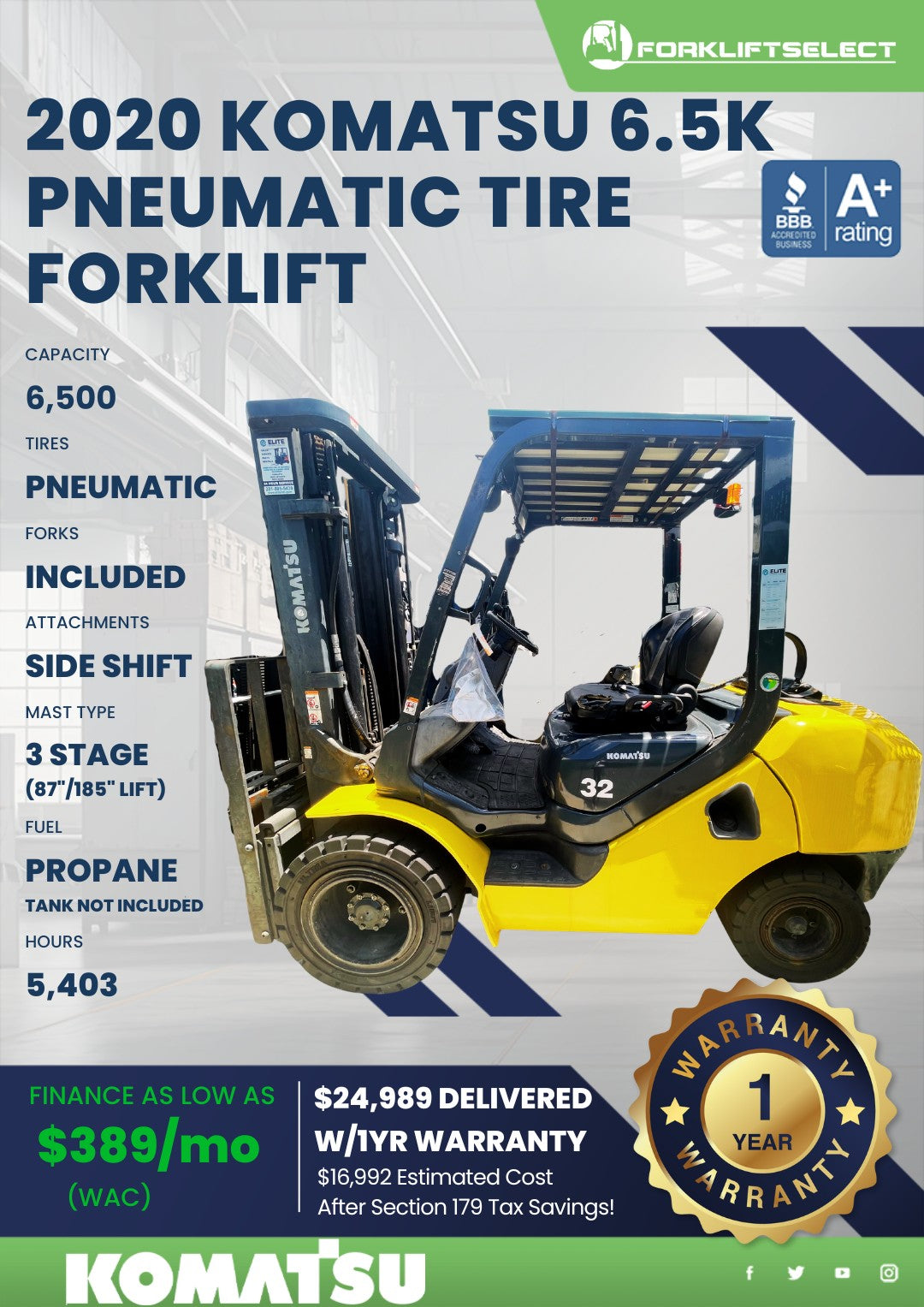2020.0 Komatsu 6.5K Pneumatic Tire ...