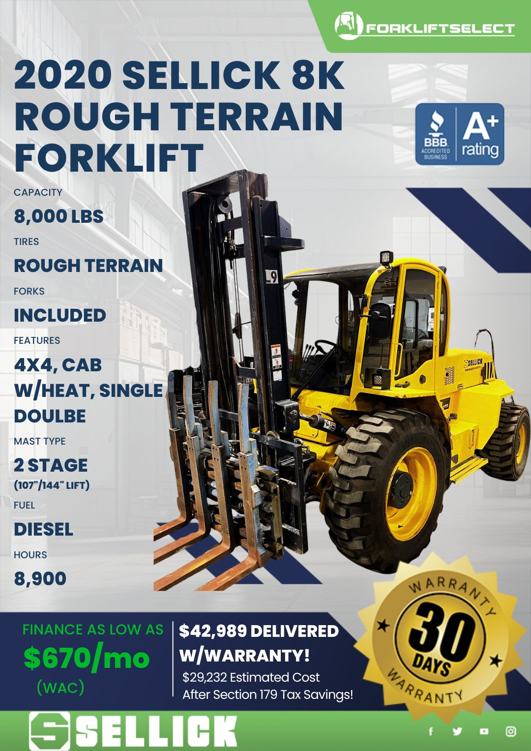 2020.0 Sellick 8K Pneumatic Tire Fo...
