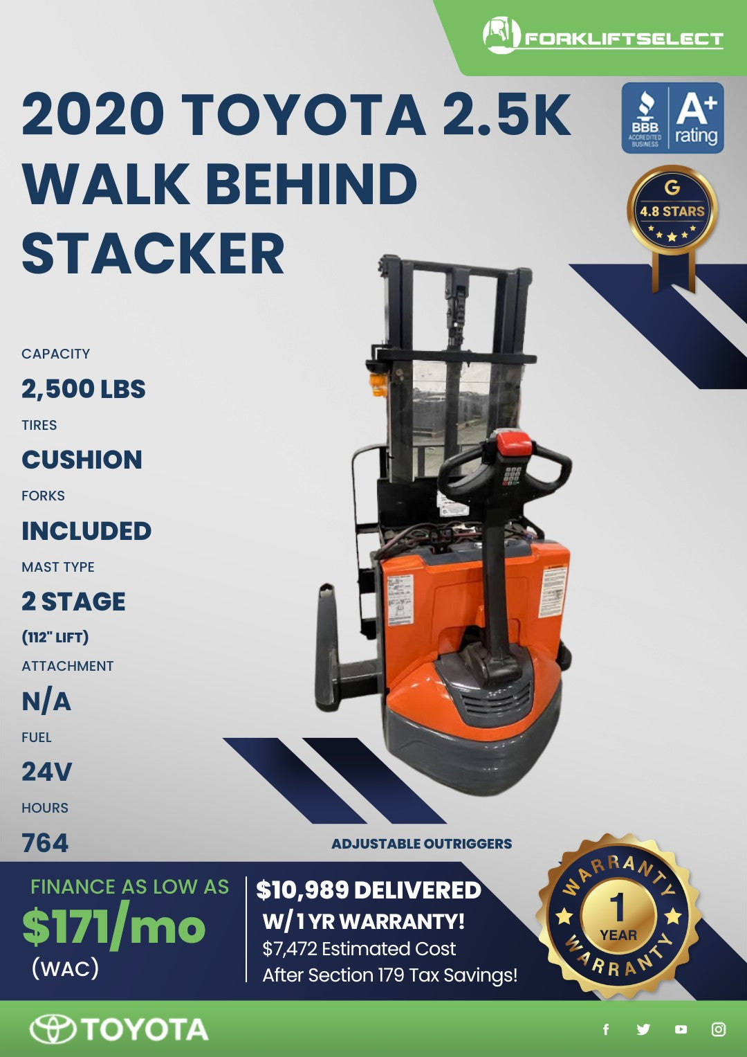 2020 Toyota 2.5K Cushion Tire Walk ...