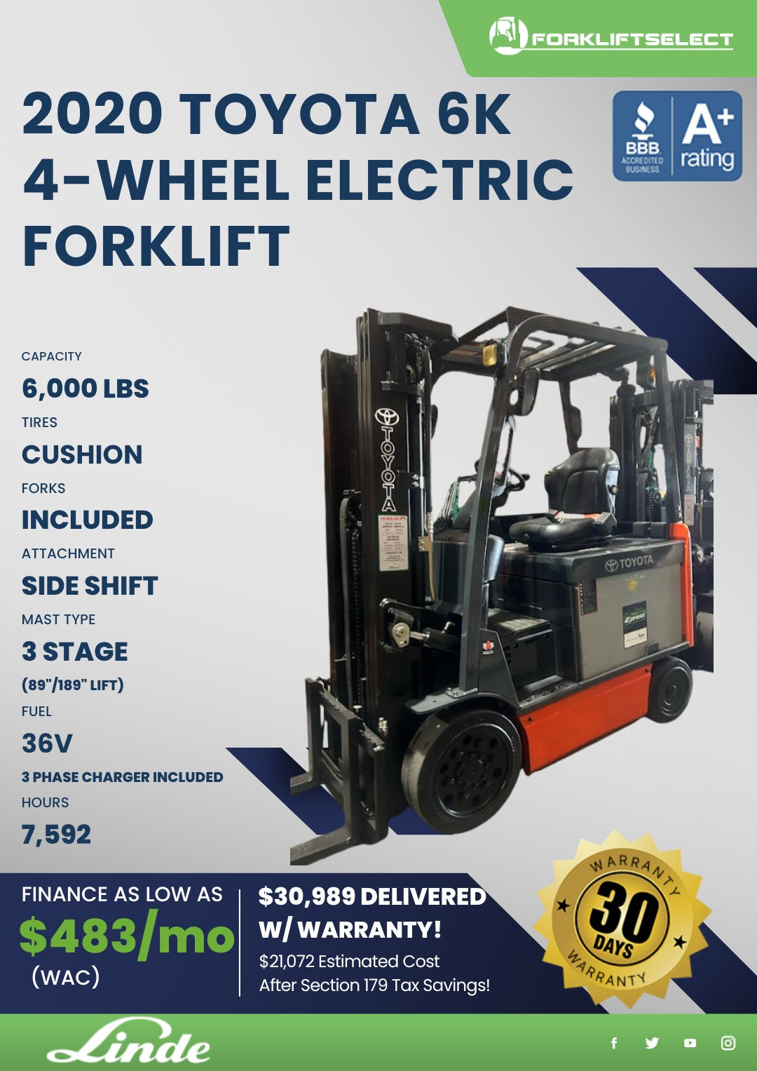 2020 Toyota 6K Cushion Electric For...