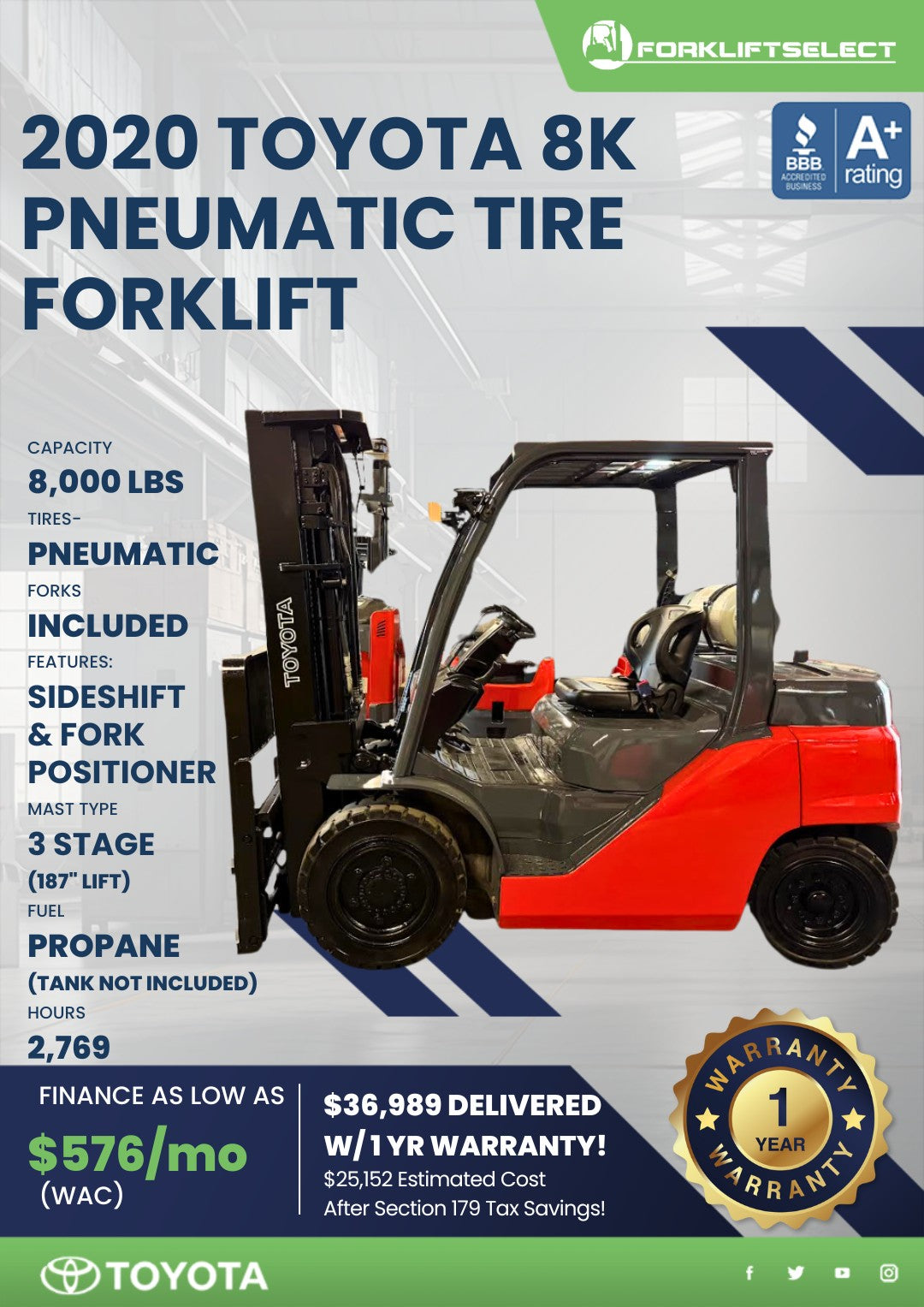 2020.0 Toyota 8K Pneumatic Tire For...