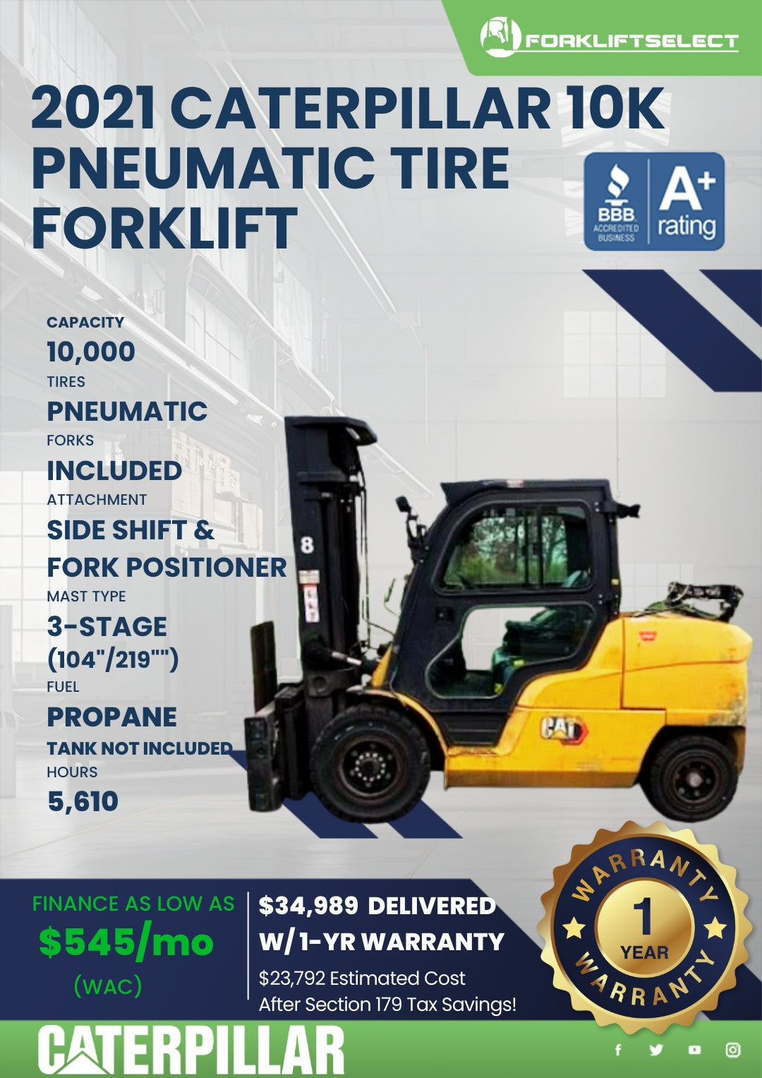 2021.0 Caterpillar 10K Pneumatic Ti...