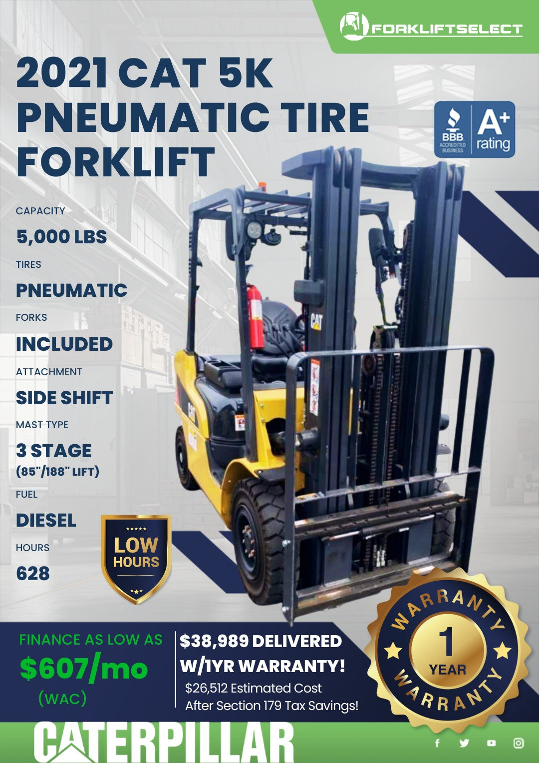 2021 Caterpillar 5K Pneumatic Tire ...