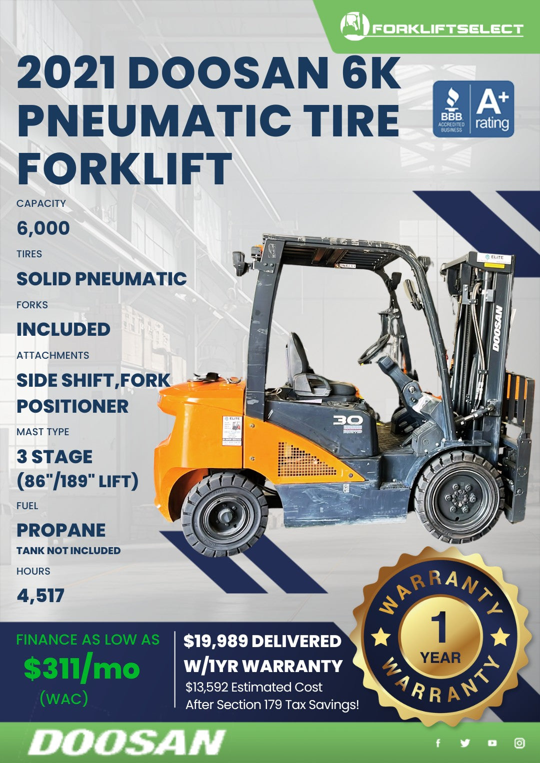2021.0 Doosan 6K Pneumatic Tire For...