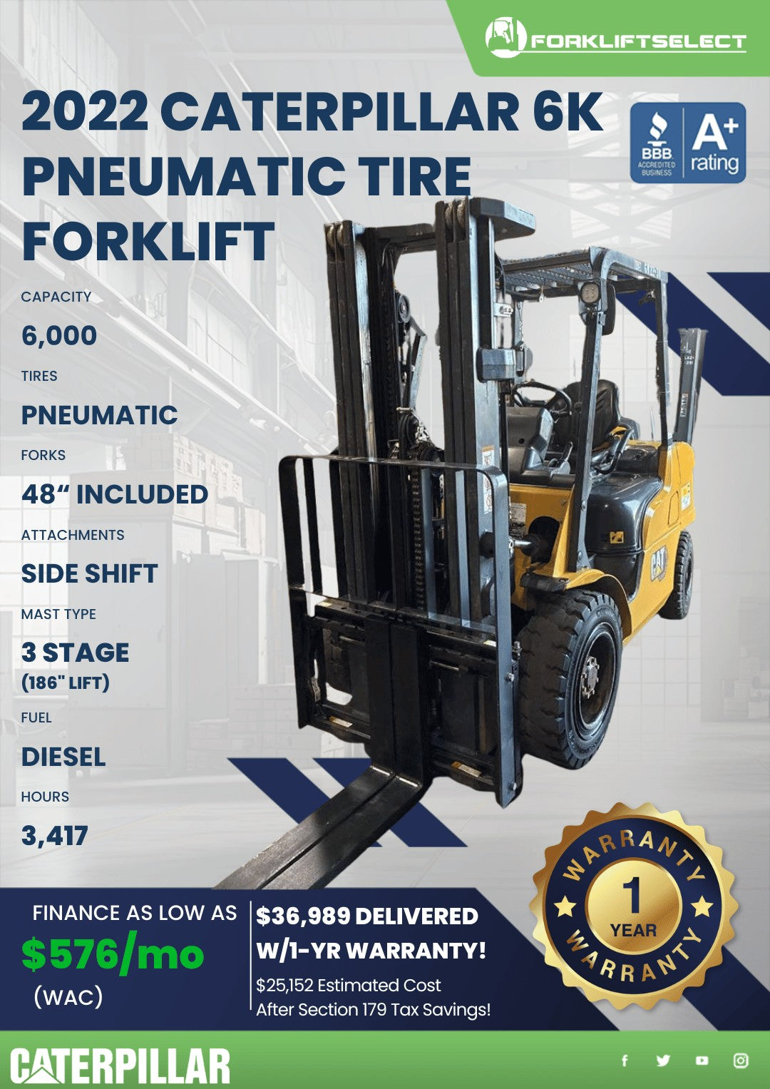 2022.0 Caterpillar 6K Pneumatic Tir...