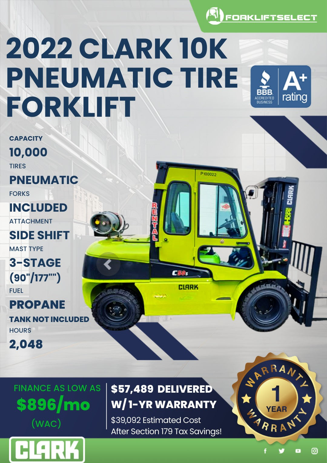 2022.0 Clark 10K Pneumatic Tire For...