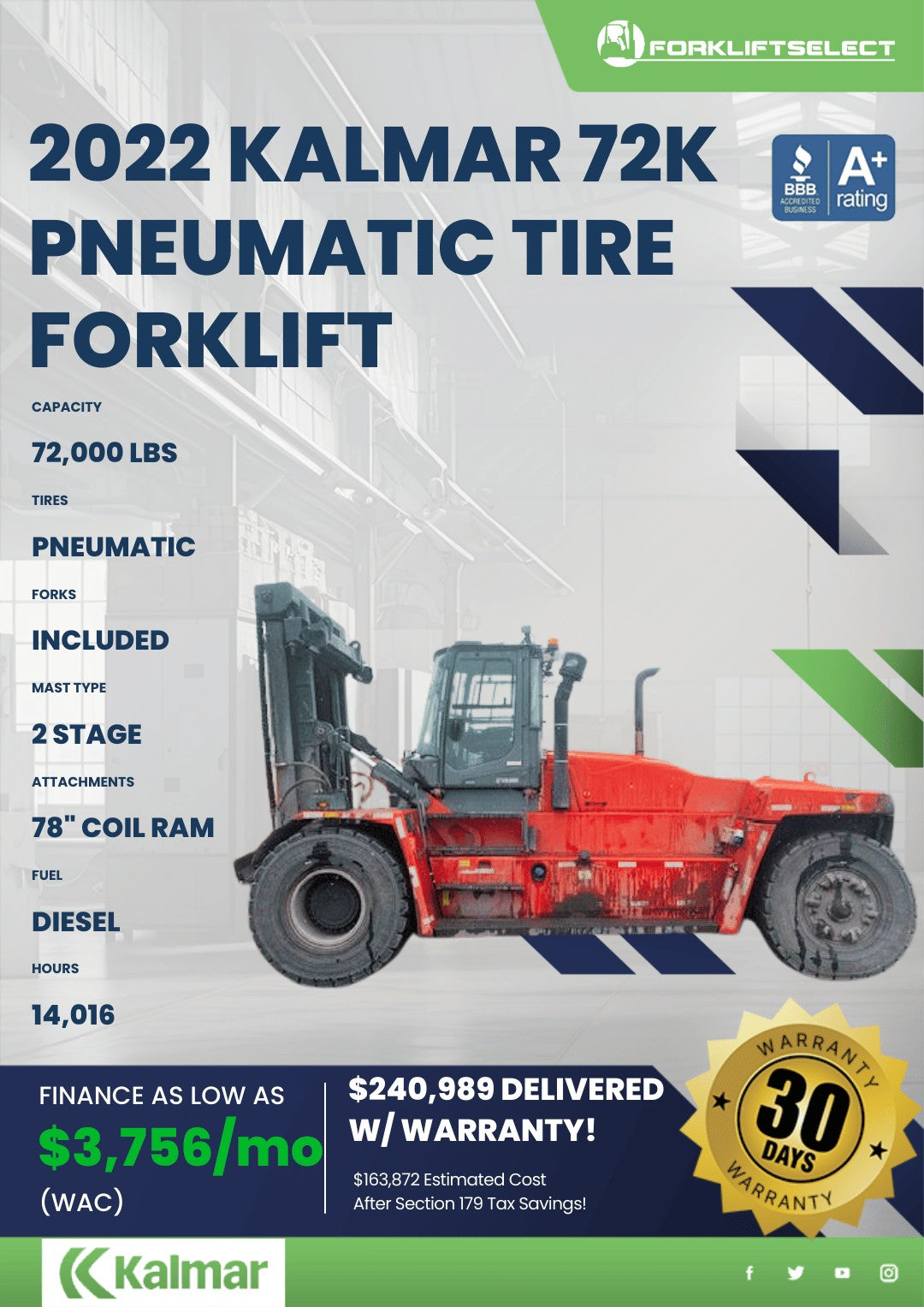 2022.0 Kalmar 72K Pneumatic Tire Fo...