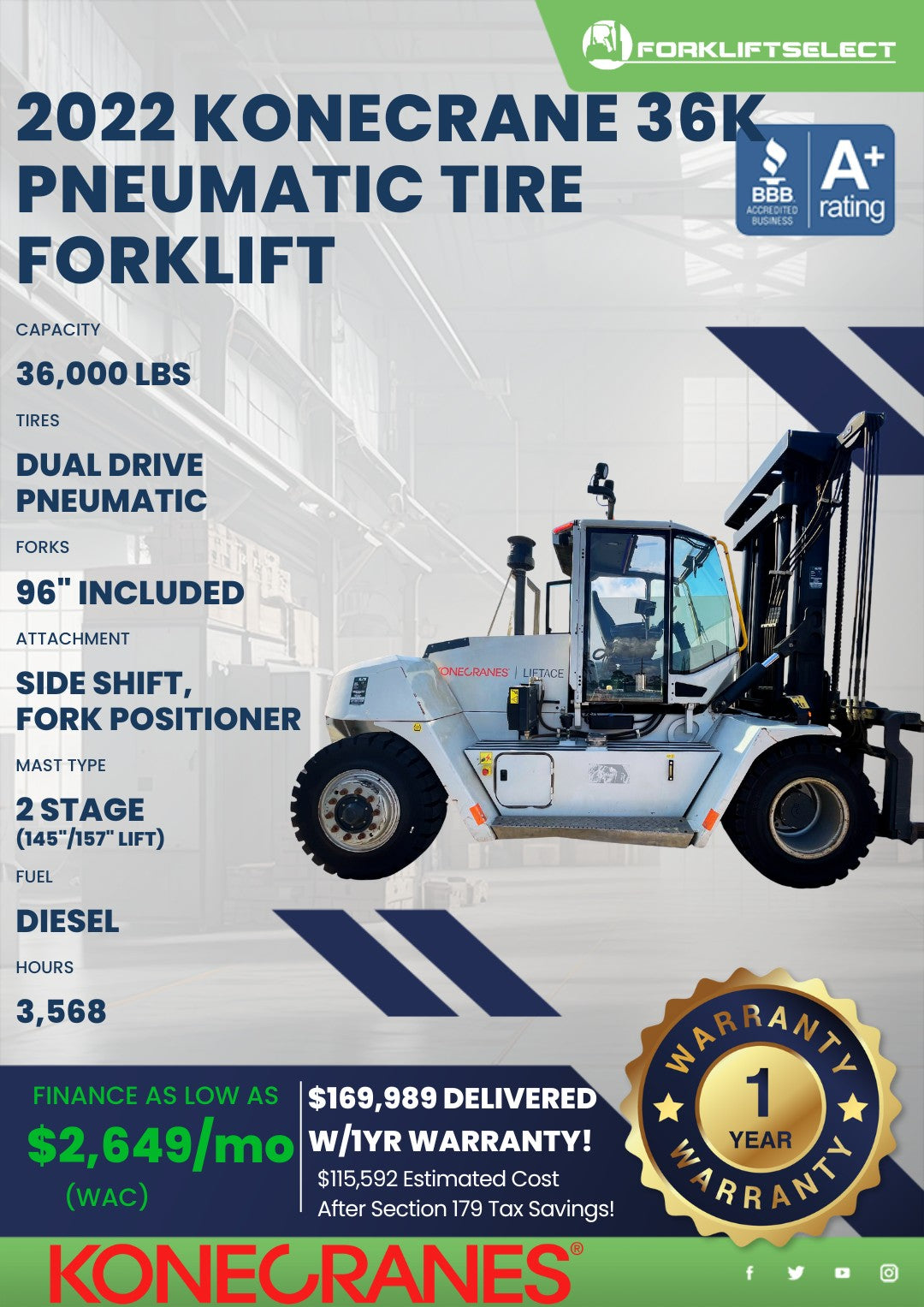 2022.0 Konecranes 36K Pneumatic Tir...