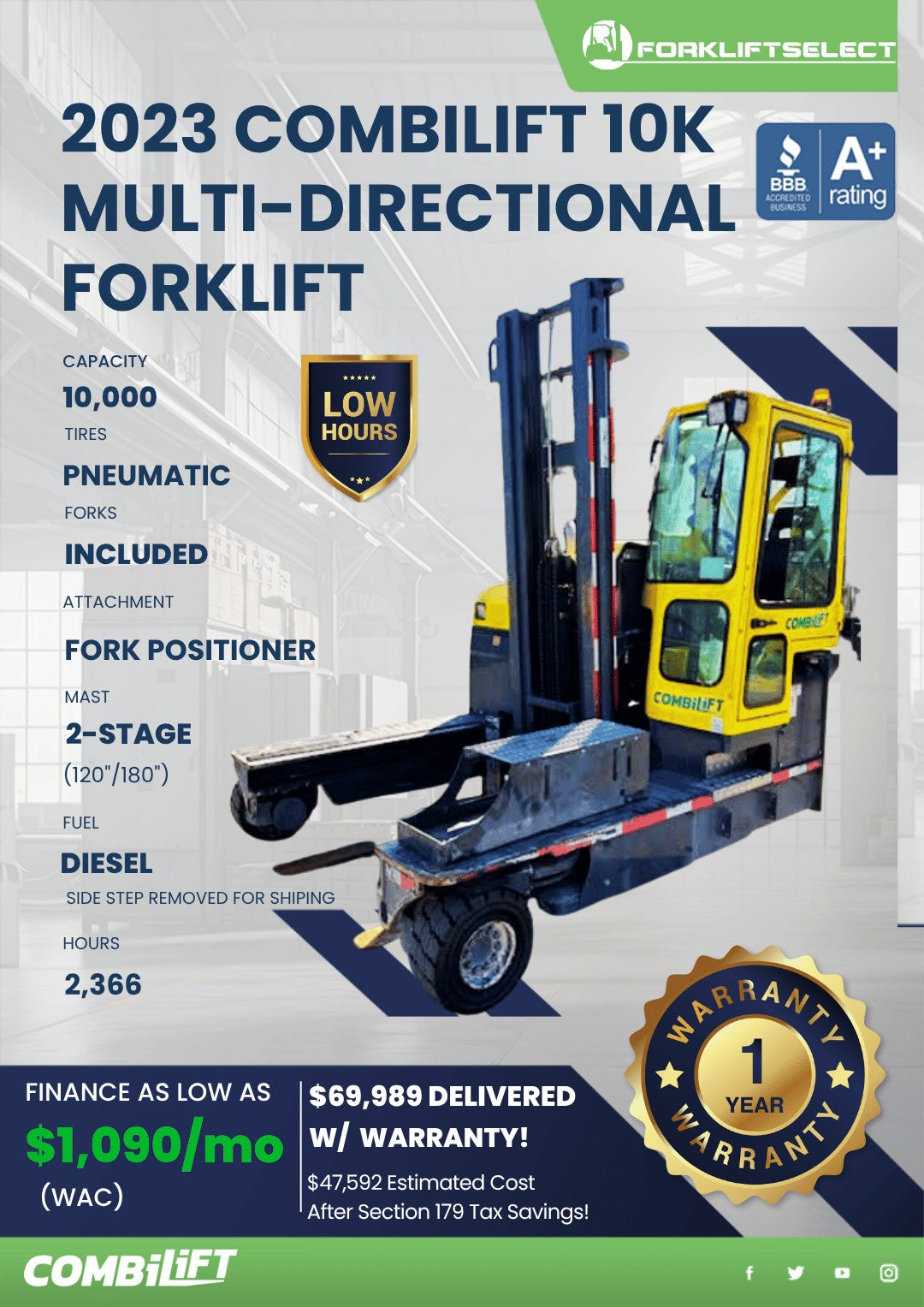 2023 Combilift 10K Multi-Directiona...