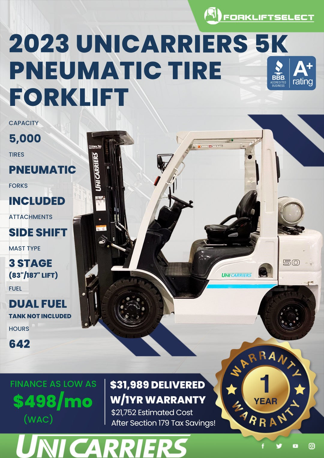 2023.0 UniCarriers 5K Pneumatic Tir...