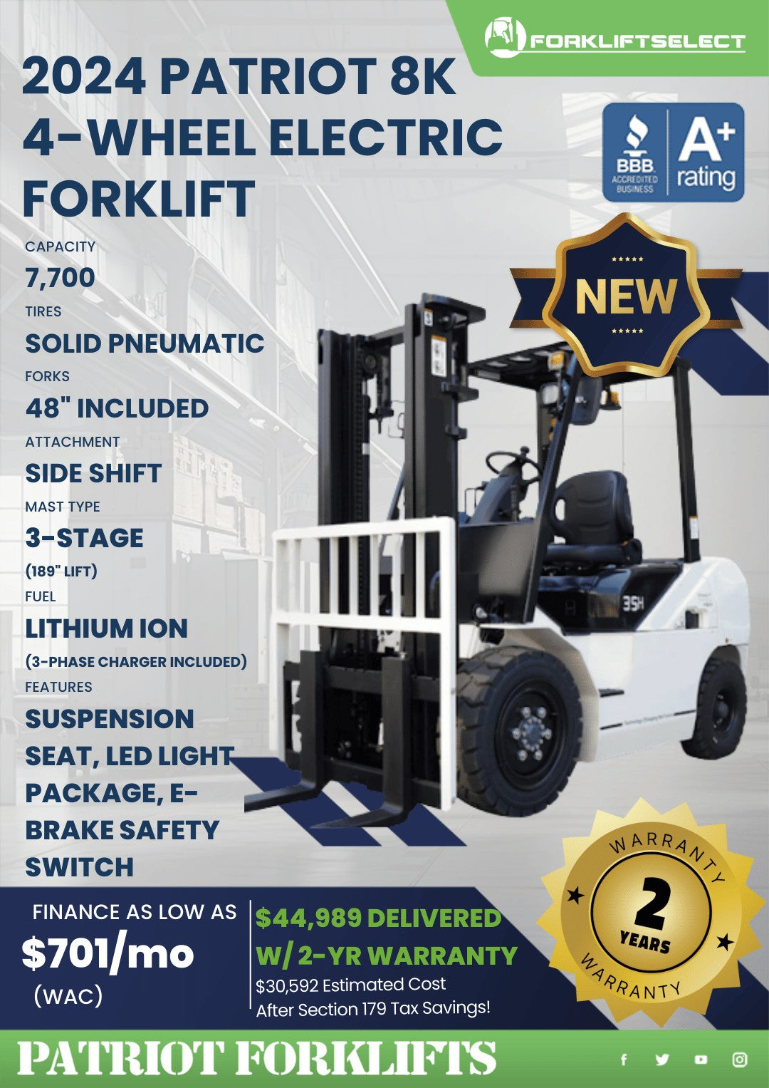 2024 Patriot 8K 4-Wheel Electric Fo...