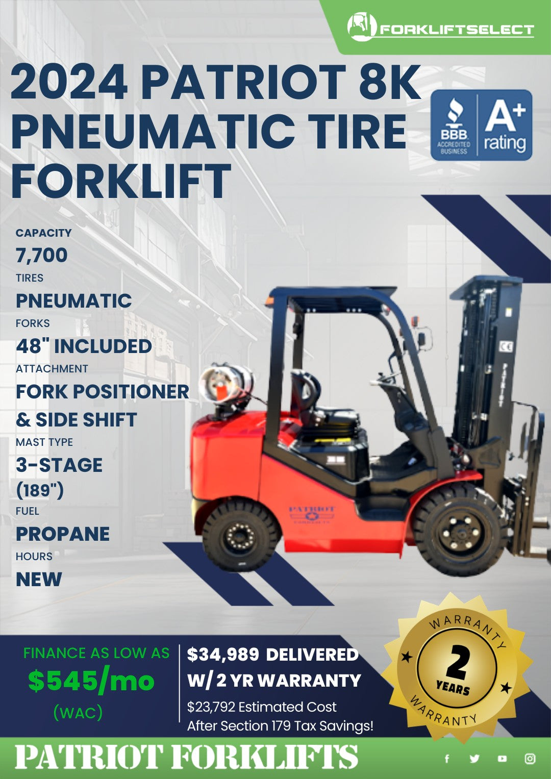 2024.0 Patriot 8K Pneumatic Tire Fo...