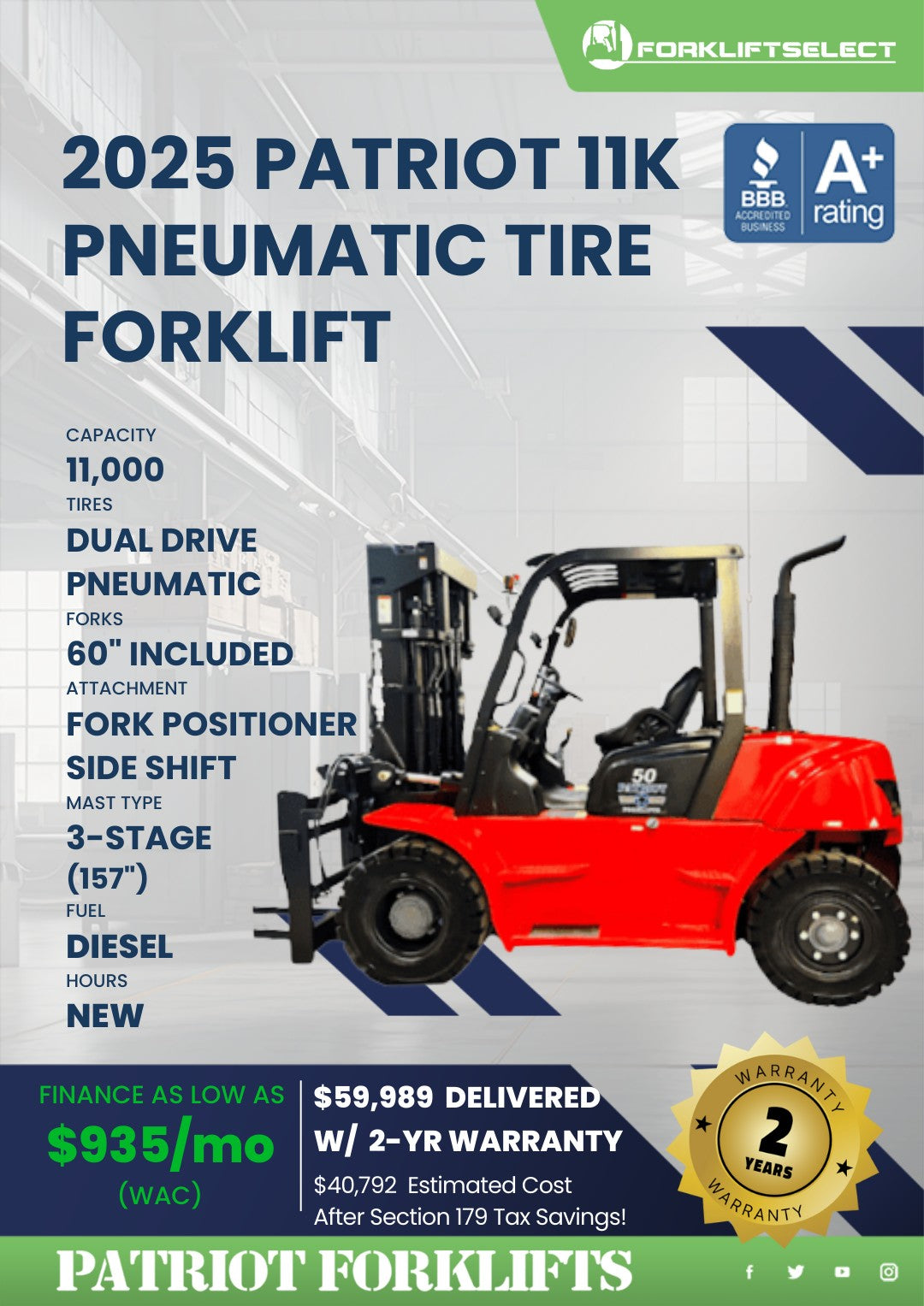 2025 Patriot 11K Pneumatic Tire For...