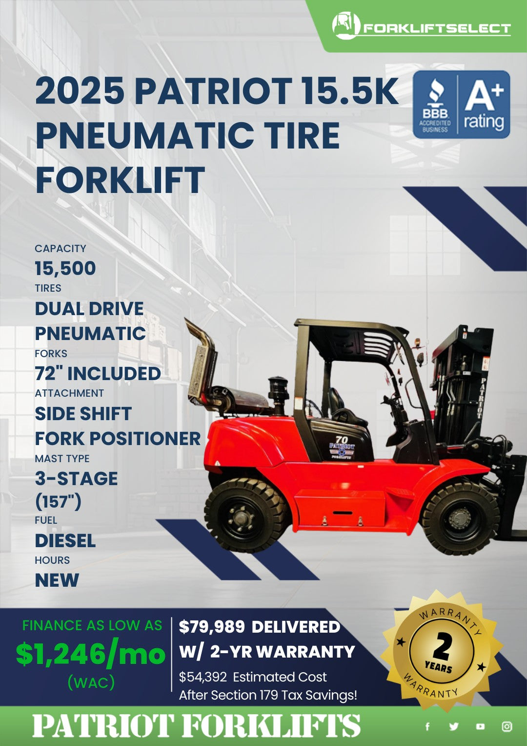 2025 Patriot 15.5K Pneumatic Tire F...