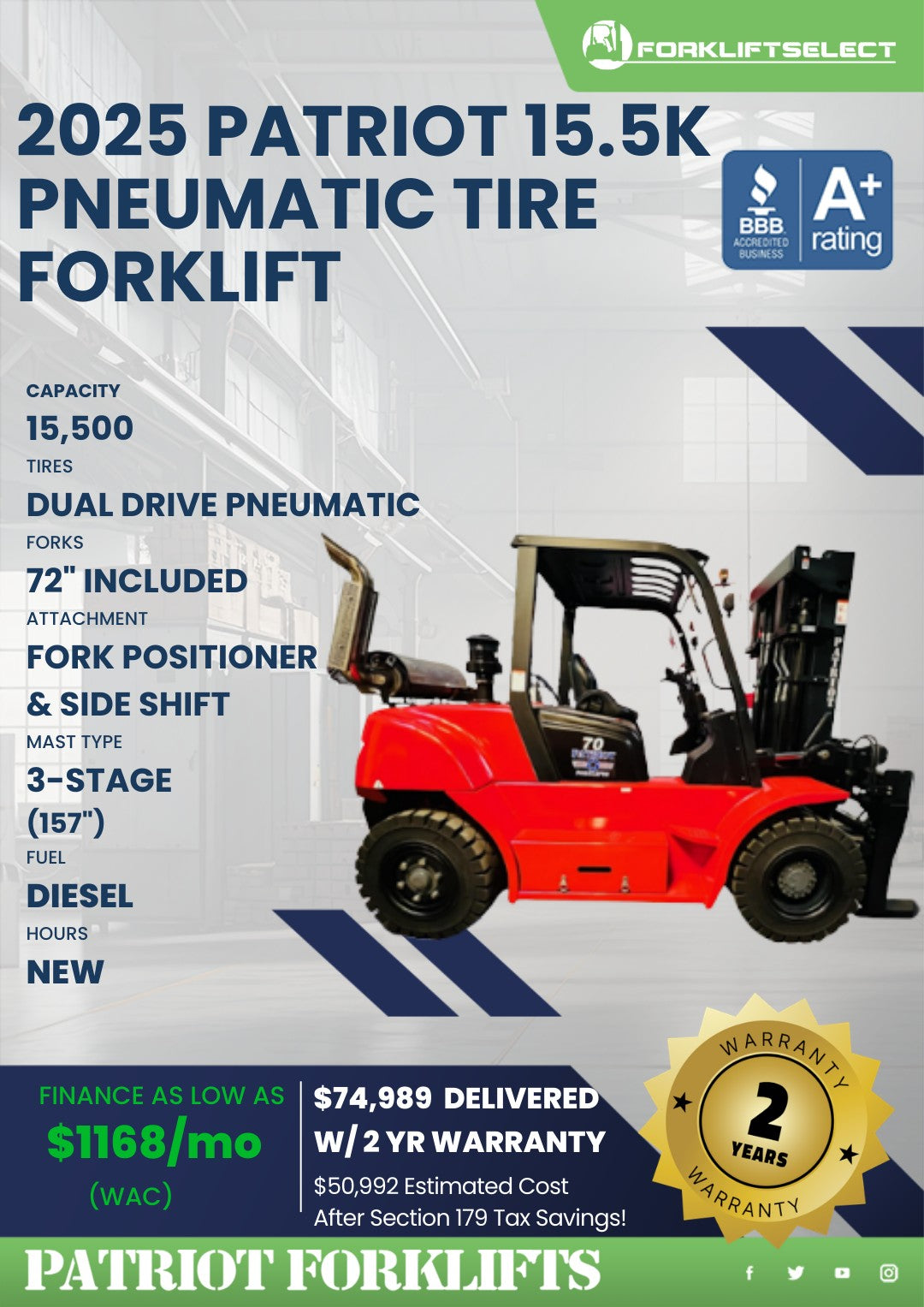 2025.0 Patriot 15.5K Pneumatic Tire...