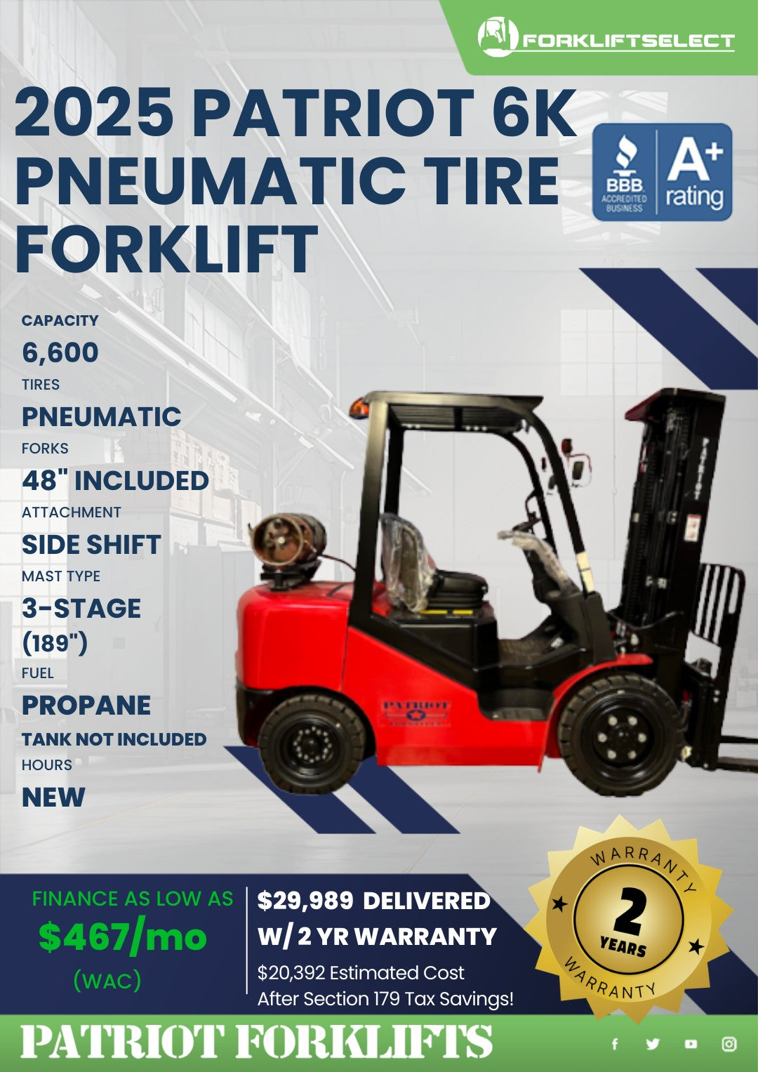 2025.0 Patriot 6K Pneumatic Tire Fo...