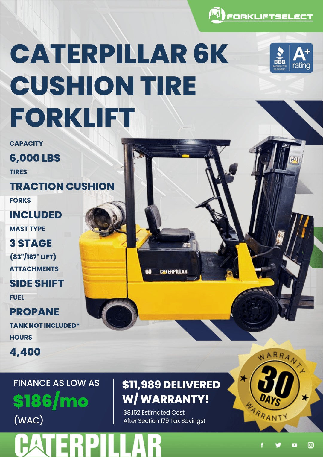 1996.0 Caterpillar 6K Cushion Tire ...
